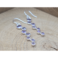 Echt zilveren oorbel hangers met Amethist 